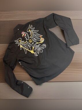 Manzini Eagle Crest Embroidered 2XL Long Sleeve Button Up